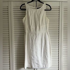 White House Black Market White Textured Sheath Dress